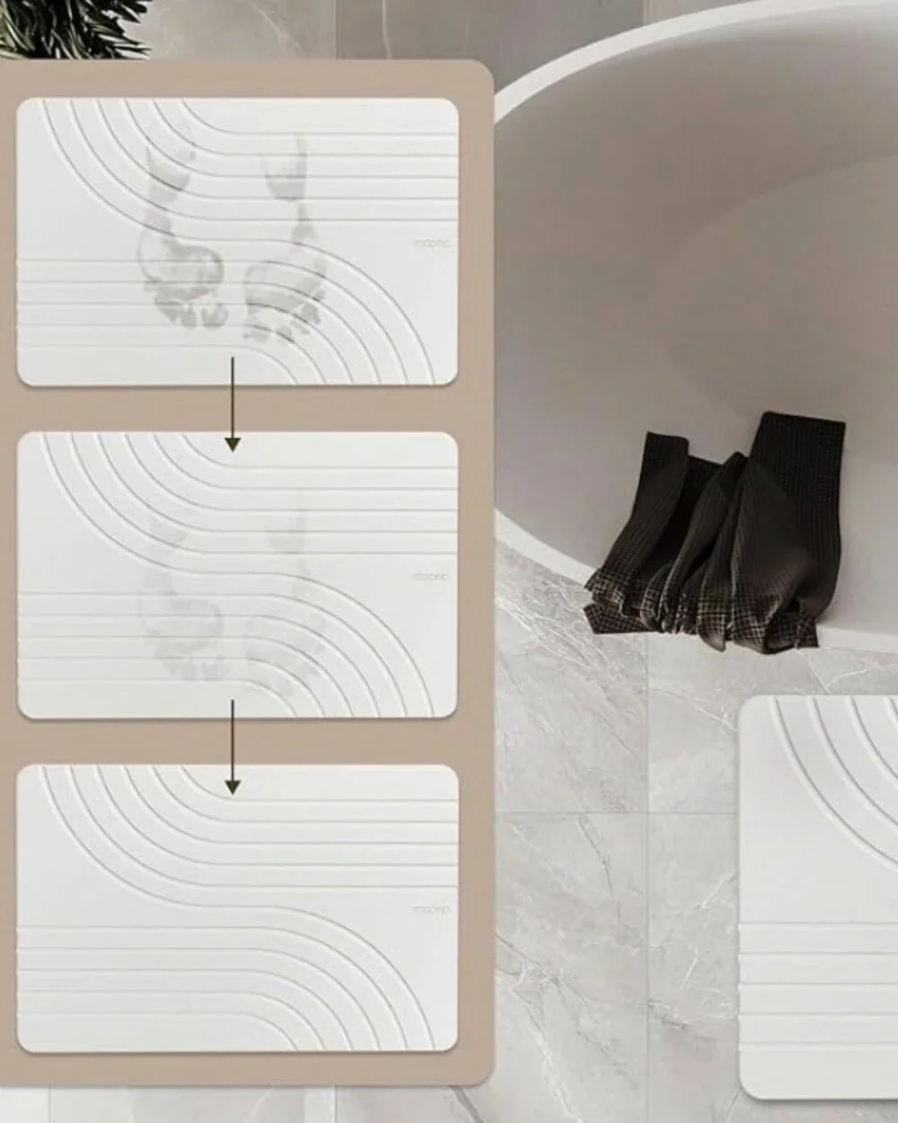 TOSORO Stone Bath Mat Flow Sandstone 23.5